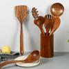 4-8pcs Natural Material Kitchen Utensils Set Wooden Kitchen Shovel Set Cooking Spoon  Salad