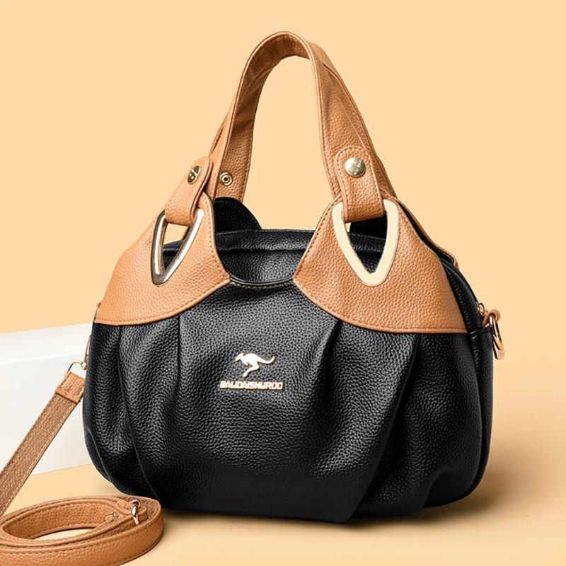 Wysokiej jakości minimalistyczna torba typu tote dla kobiet, modna torba na ramię, torba tote w kontrastowych kolorach, odpowiednia do codziennego użytku, na zakupy, do pracy.