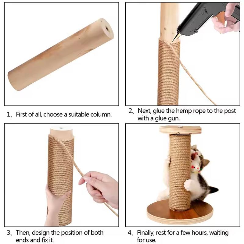 DIY Cotton Sisal Rope for Cat Tree Scratching Post Scratcher Cat Toy Climbing Frame Durable Scratch Resistant Replacement Rope