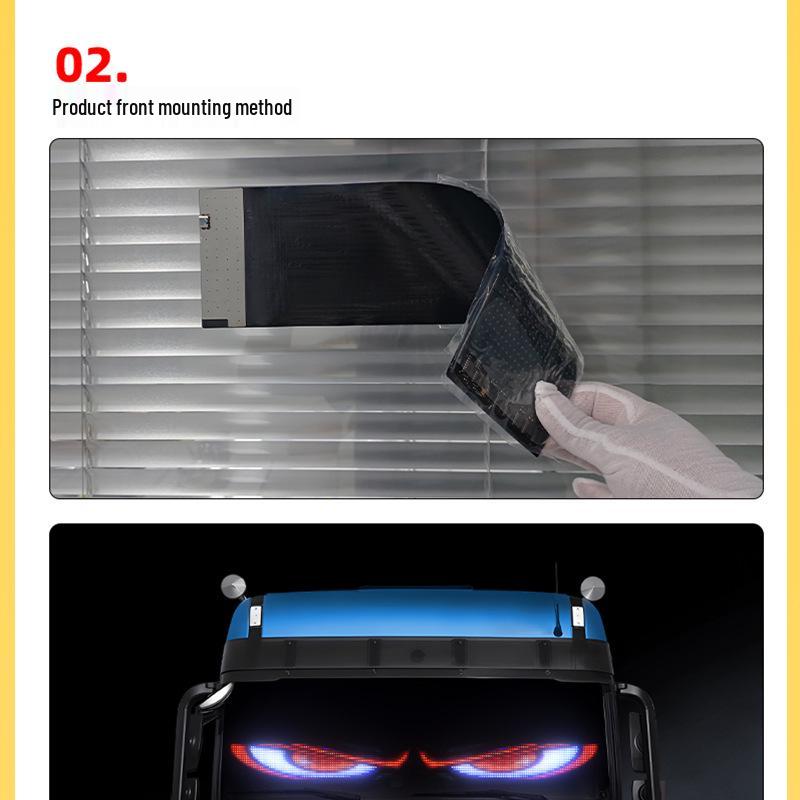 Inteligentny ekran LED do samochodu: Bluetooth sterowany aplikacją, elastyczny wyświetlacz w pełnym kolorze do okien i drzwi