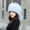 New winter fox fur hat Women genuine fur bomber hat Luxury fashion warm hat thickened outdoor genuine fox fur caps