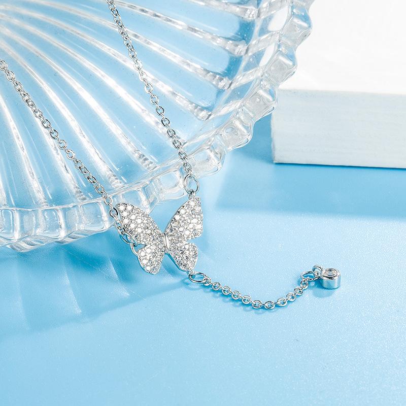 Ladies Crystal Butterfly Pendant Necklace
