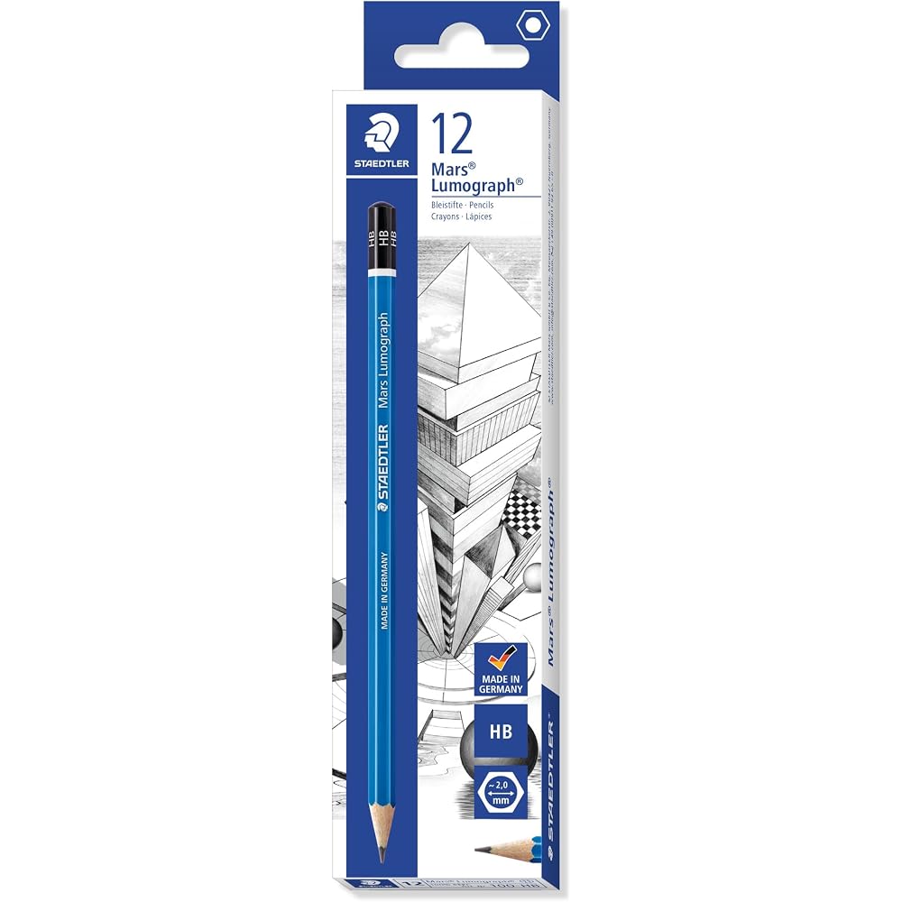 HB 100-HB Premium Stedler Mograph Drafting Pencils, Pack of 12