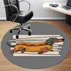 1pc Hotdog Dachshund Office Round Area Rug, Indoor Mat Suitable ForOffice, Under Office Chairs Bedroom Living Room Home Decor, Room Deco,  n62
