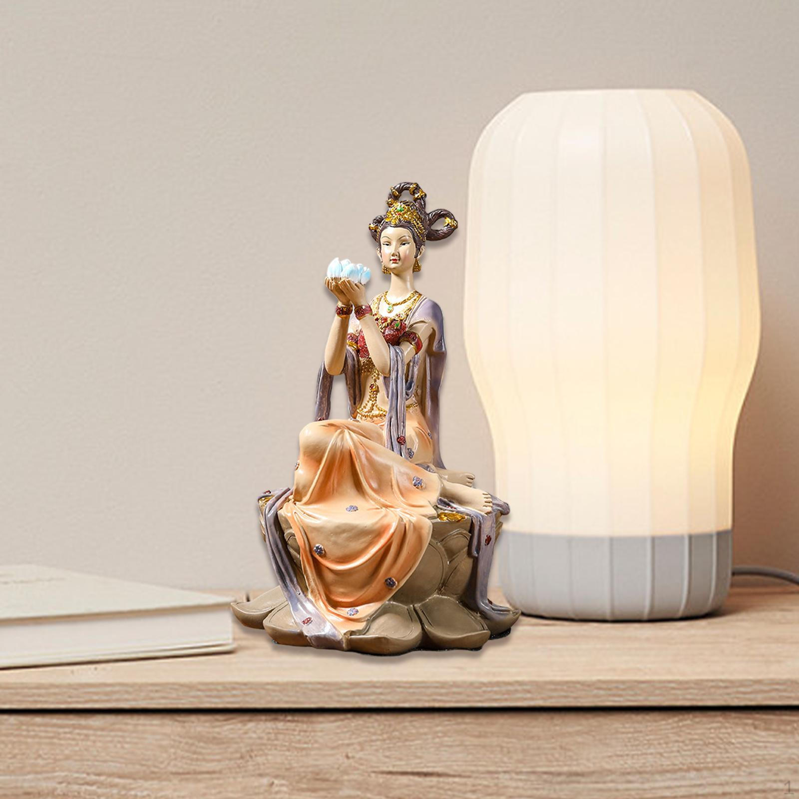 

Фея статуя декор настольный орнамент скульптура фигурка для стола дома Holding Lotus Fairy