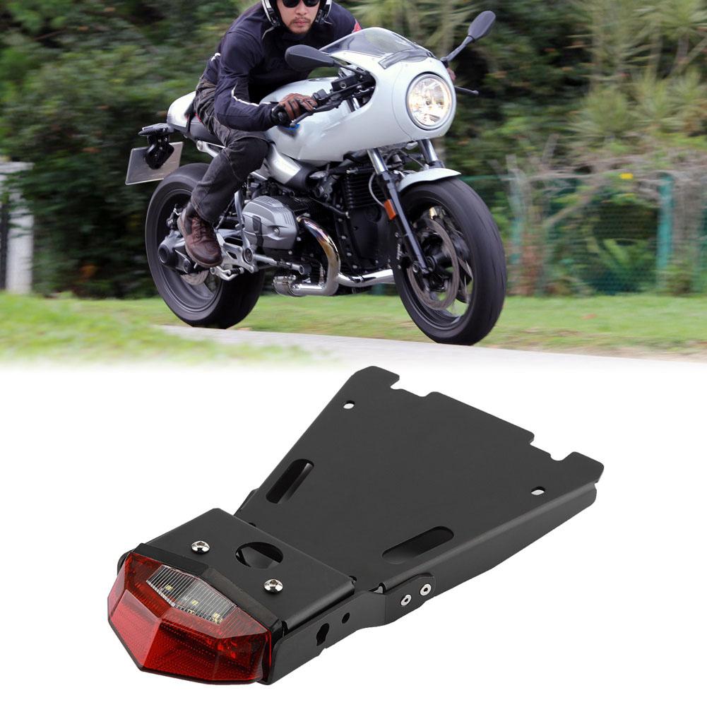 Motorcycle Tail Mount License Plate Rear Lamp Taillight Bracket for 14 18 BMW R Nine T Red