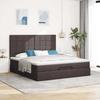VidaXL Cadre de lit ottoman avec matelas marron foncé 180x200 cm tissu 3313178