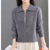 Women's Chic Slimming Lapel Knit Wool Cardigan: 2025 Spring/Autumn Fashionable Short Sweater Outerwear
