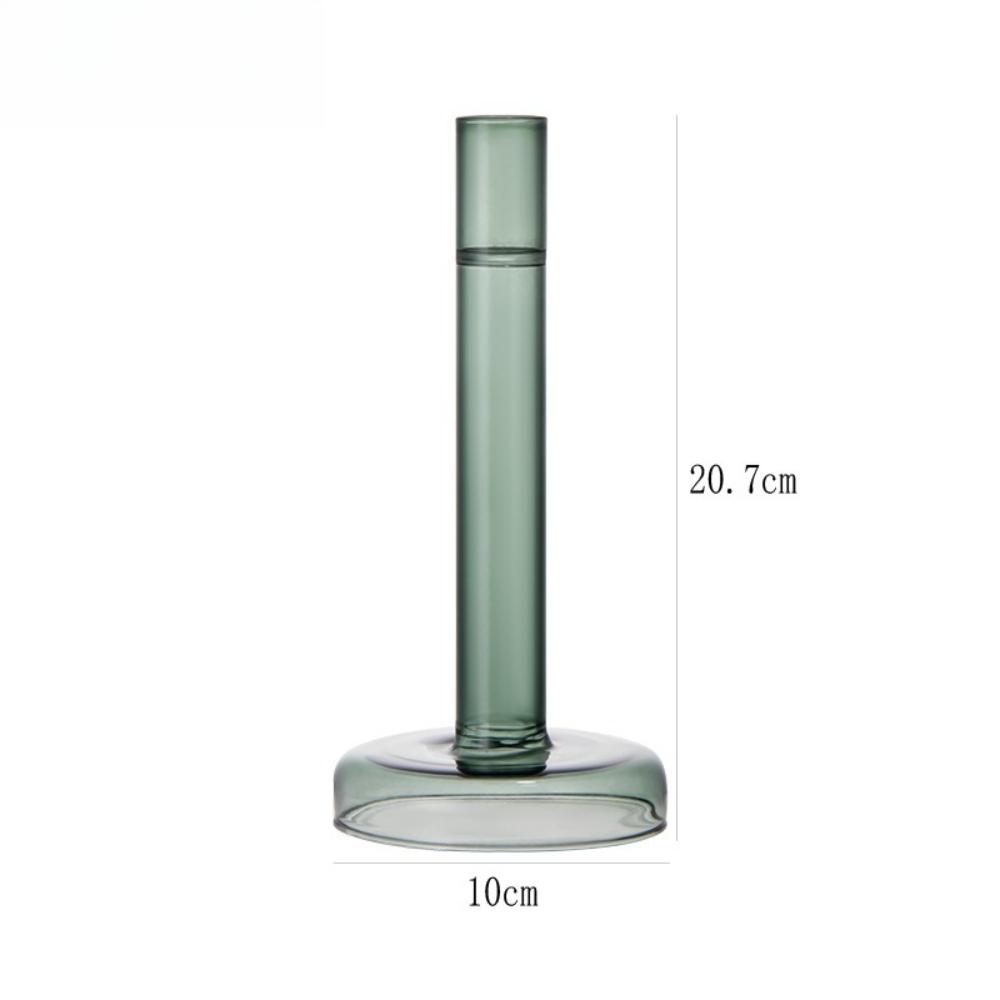 Nordic Style Colored Candle Holder Creative Transparent Glass Candlestick for Table Centerpiece Romantic Wedding Home Decoration