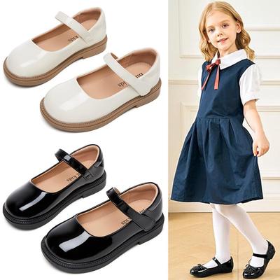 Artículos en Stock Zapatos de Princesa de Cuero para Niños - Primavera/Otoño 2025, Zapatos Negros para Actuaciones de Escuela Primaria, Cuero y Suela Suaves.