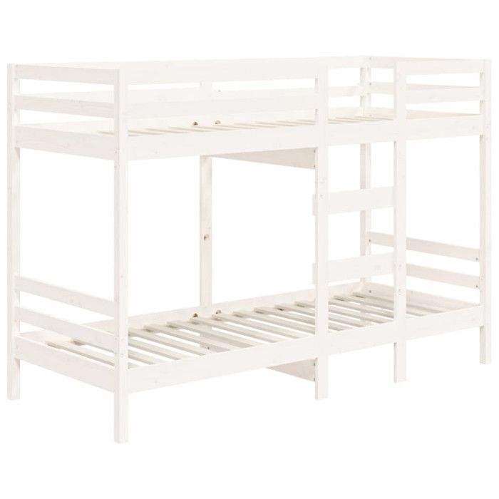 VidaXL Bunk Bed White 90x190 Cm Solid Pine Wood 3139840