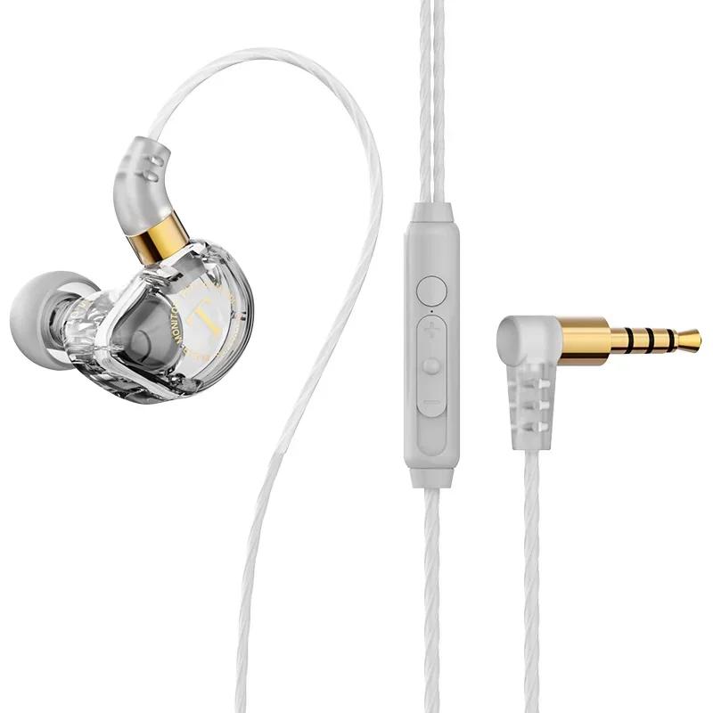 Dynamická drátová sluchátka HIFI Heavy Bass Music Headset Sluchátka do uší 3,5 mm s mikrofonem Závodní sportovní herní sluchátka s potlačením hluku