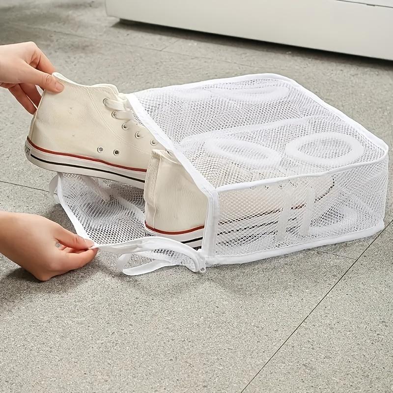 1pc Reusable Mesh 1pc Portable Shoe Washing Bag - Travel Storage Zipper Bag - Keep Shoes and Underwear Clean and Fresh