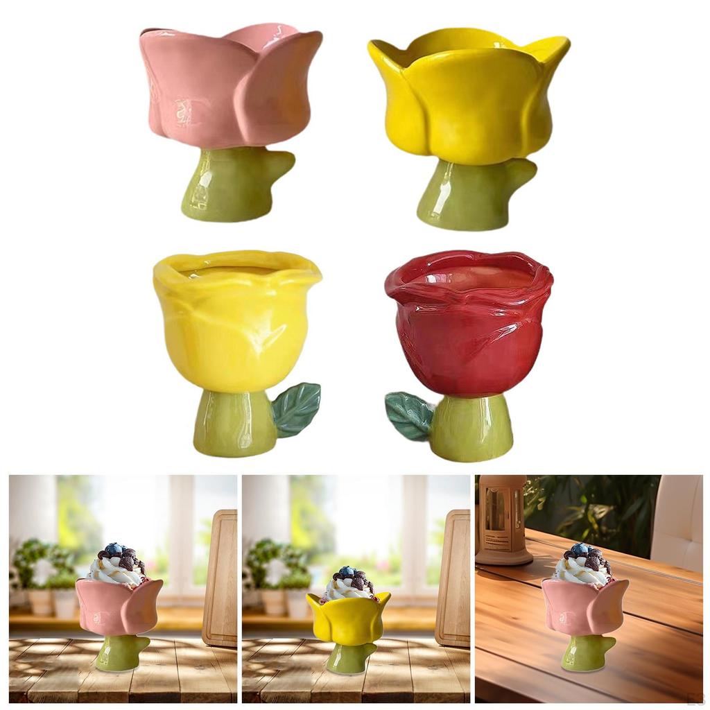 Ceramic Sundae Cups for Ice Cream And Milkshakes 250ml Dessert Bowls