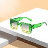 Hip Hop Square Sunglasses for Men and Women Fashion Loophole Style Shades Eyewear Trendy Square Glasses
