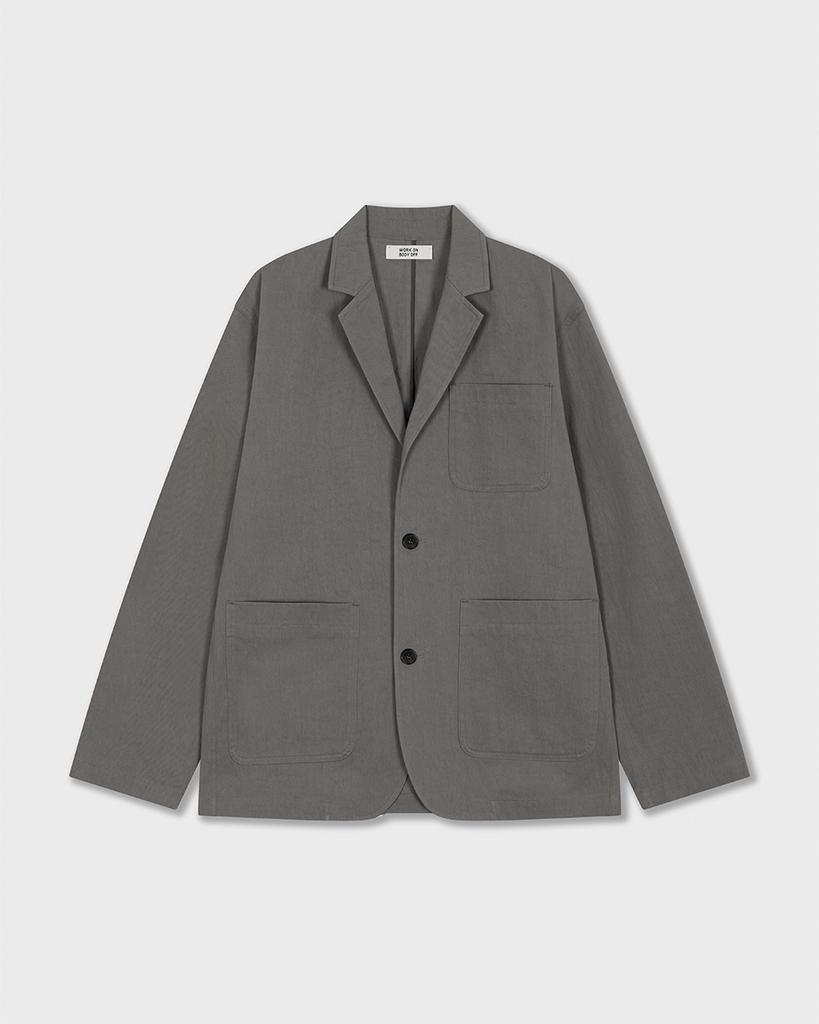 Work On Body Off Wb Out-Pocket Cotton Jacket [Olive Gray]