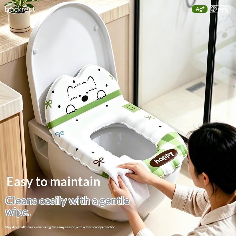 Waterdicht Toiletbril Kussen Met Leuke Cartoon Print Zacht Dik Ademend Opvulling Voor Thuisbadkamer Dagelijks Gebruik