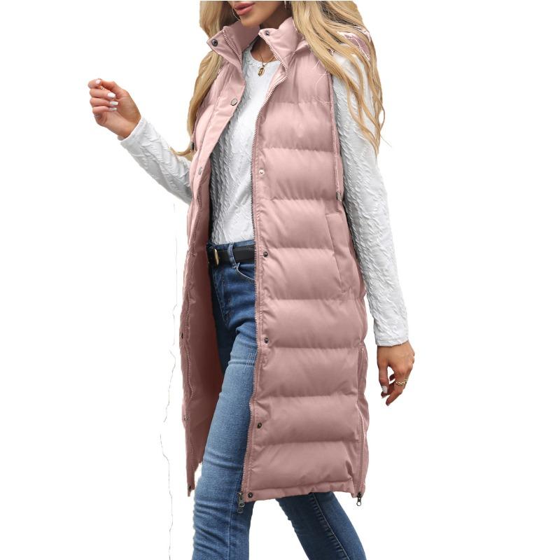 Autumn and winter new large size autumn and winter hooded long sleeveless padded casual vest 2