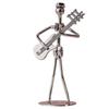 Metal Guitar Player Statue Violin Band Man Model Classical Guitar Decoration  Home Decor Scene