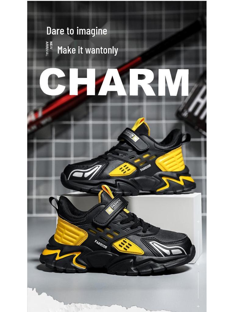 Dětské voděodolné protiskluzové kožené sportovní boty s magickou páskou pro chlapce