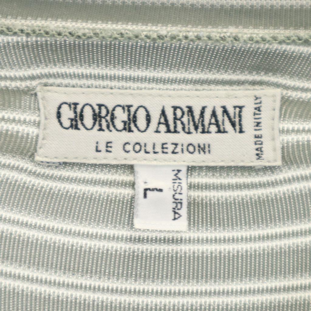 Giorgio Armani Made In Italy Border Pattern Short Sleeve T-shirt L Gray Men's Used
