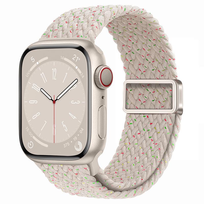 Compatible with Apple Watch S10, iWatch 11, Xiaomi 9, Huawei; Rainbow Nylon Magnetic Buckle Strap.