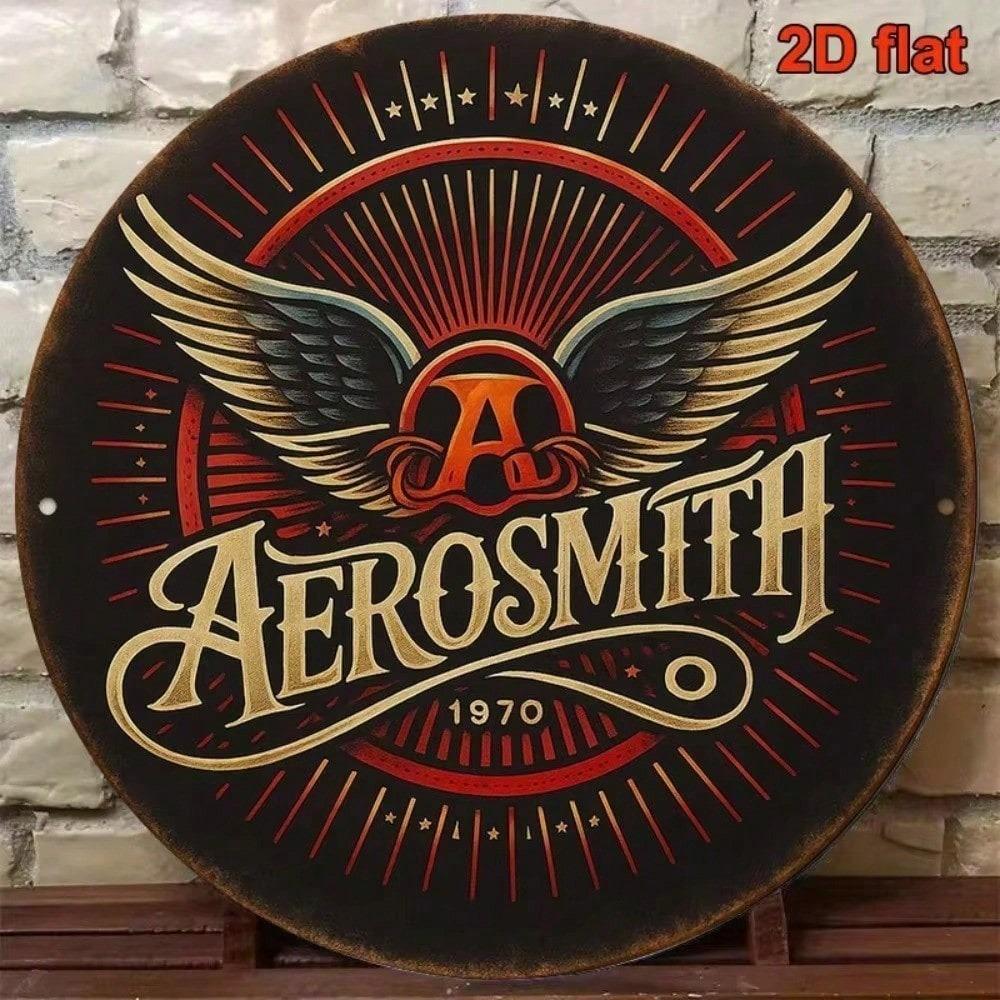Segno Metallica Retrò Aerosmith 8x8 Pollici Vintage Logo Band Poster in Latta Arte Murale per la Casa Decorazione Bar Pub