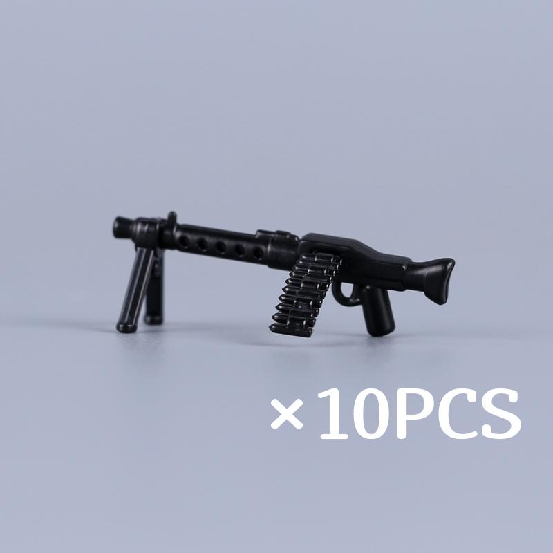 WW II Army Figures Accessory Parts Brick Playset WW2 Soldiers Army Warrior SWAT Police SWAT Machine Gun Scale Ratio Model Block Bricks Toys Playsetss