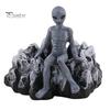 Durable Ashtray Halloween Skeleton Resin Ashtray, Heat-resistant Gothic Ash Holder, Decorative Aliens Tray for Home Office Outdoor Dark Aesthetic
