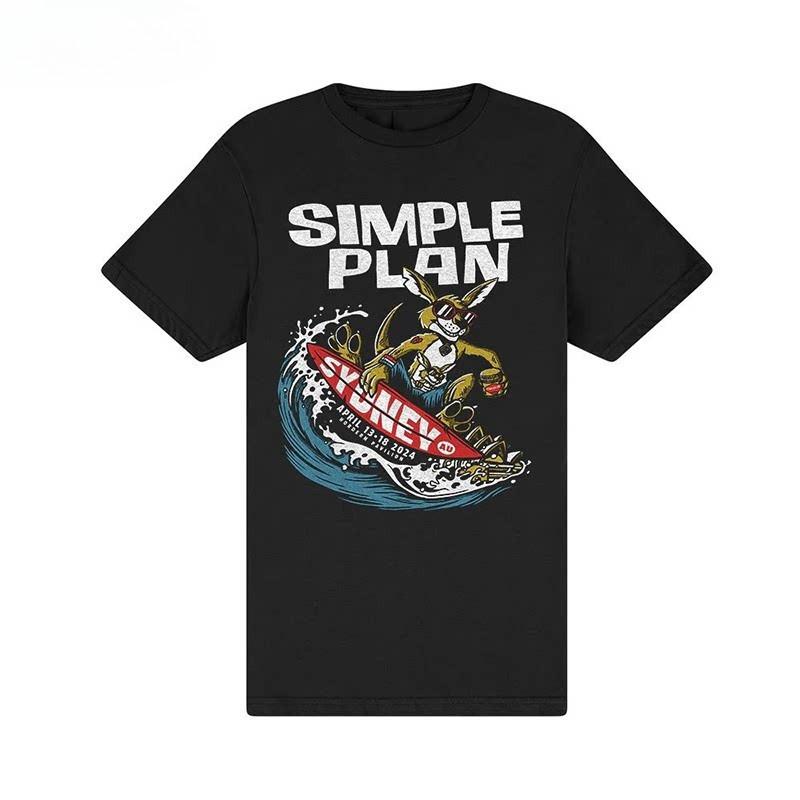 

Simple Plan Band Canadian PopPunk Style High Street ShortSleeved Mens Pure Cotton TShirt Top M