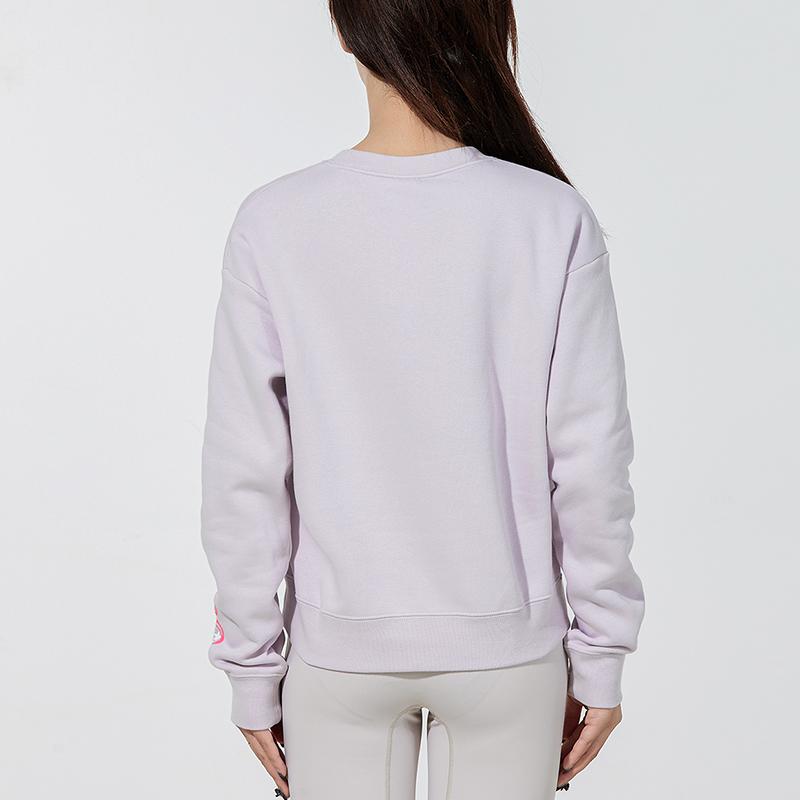 Nike Nsw Gc Crew Fleece Sweatshirt With Mesh Logo Print Women Tops Light-Purple DO6955-561