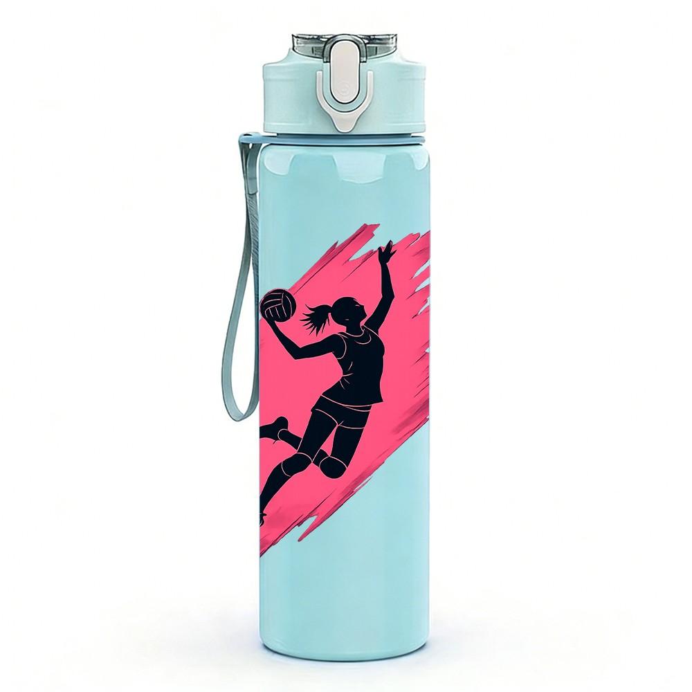 1PC Dynamic Dancer Silhouette Art Print 750ml Color Plastic Sports Water Bottle Leakproof Flip Straw Lid Suitable for Sports Office Home Use