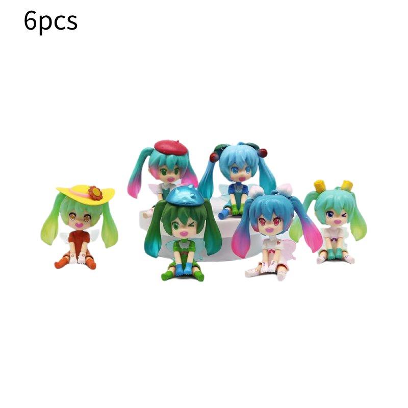 

Мику Хатсунэ 6 шт. Игрушки Кукла Модель Настольное украшение Орнамент Детский подарок Style E