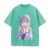 Re ZERO Starting Life In Another World Emilia Printed Tee Men Women Washed Cotton T-shirts Retro T Shirt Harajuku Unisex Tshirt