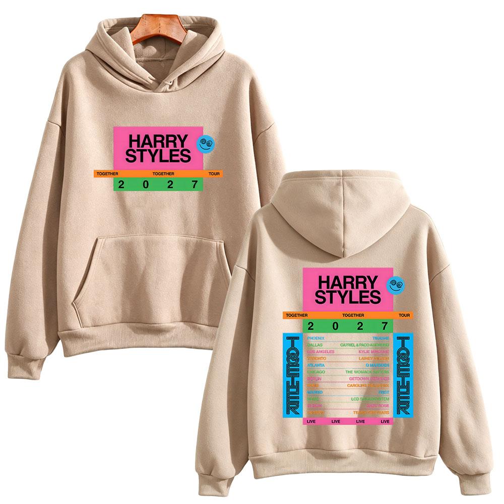 HarryStyles Together Together Tour 2027 Double Sided Print Hoodies Men Women Loose Sweatshirts Pop Fan Gift Streetwear Pullovers