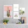 Plant Leaves Light Shadow Home Decoration Painting Waves Living Room Canvas Painting Rose Gold Text Simple Wall Poster Bedroom