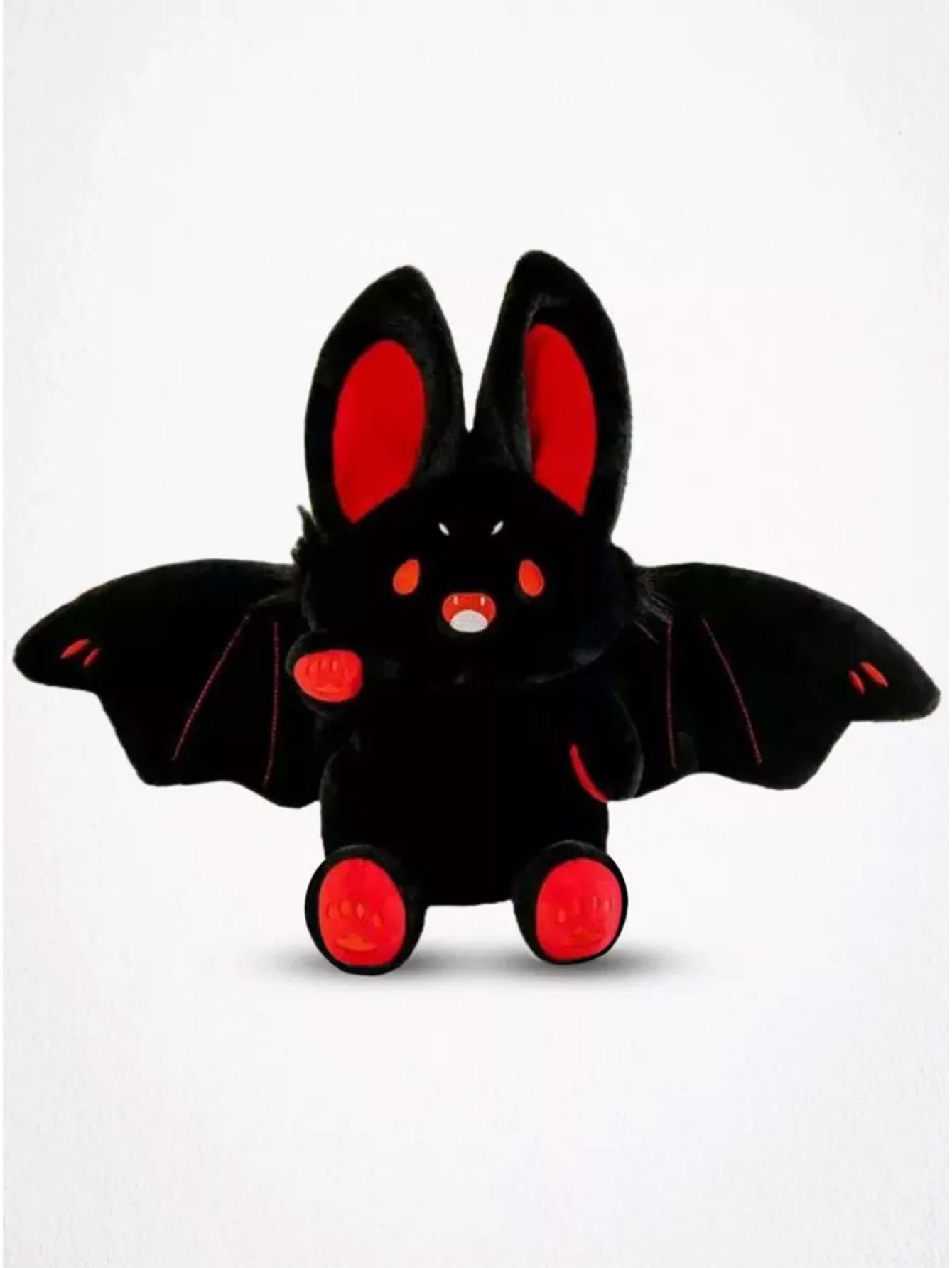 Черный Кролик-Летучая Мышь Плюшевая Кукла Мягкая Игрушка Подарок на День Рождения Праздничный Подарок на Хэллоуин Рождество Игрушки-Компаньоны Дьявола