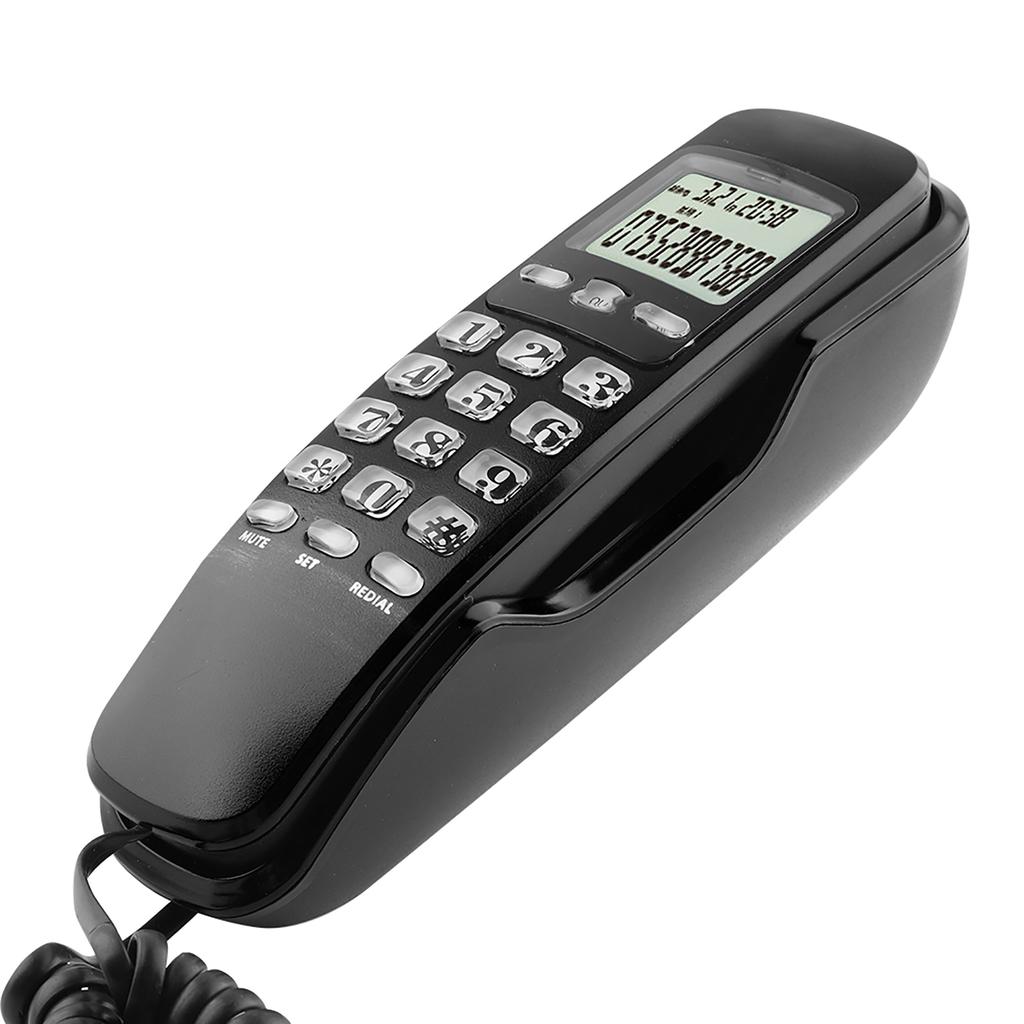 Mini Wall Telephone Home Office Hotel Incoming Caller ID LCD Display Landline Phone