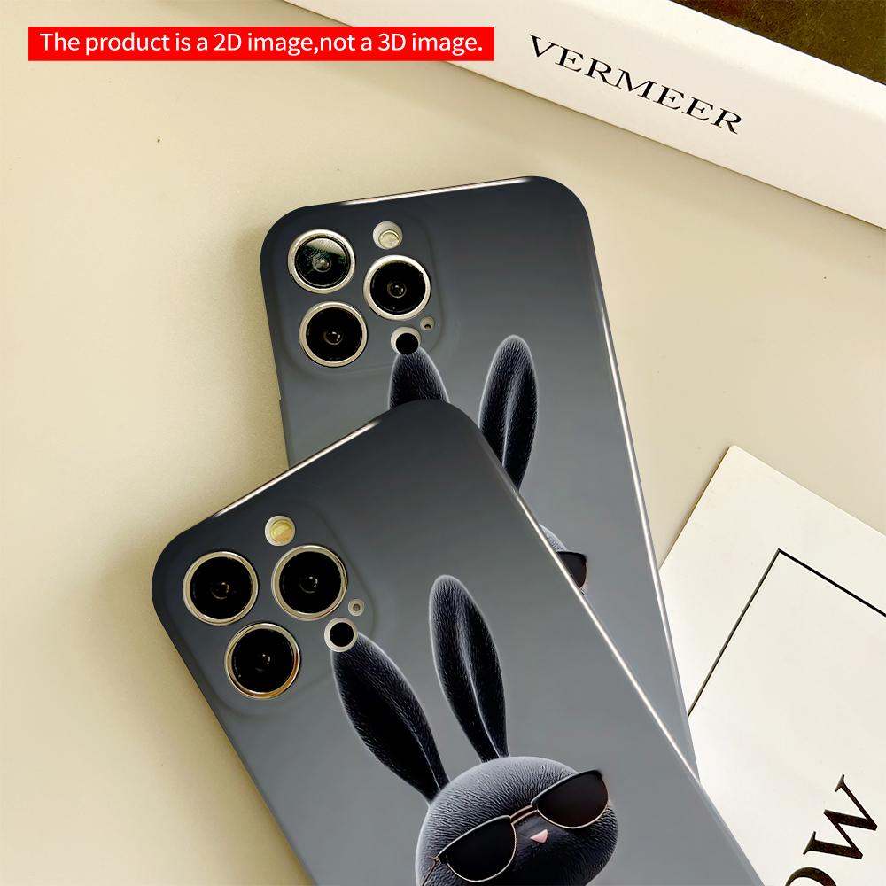 Sunglasses Bunny with Skull Tee All Inclusive Film Hard Phone Case, Compatible with iPhone 18 Pro Max 17 16 15 14 13 12 11