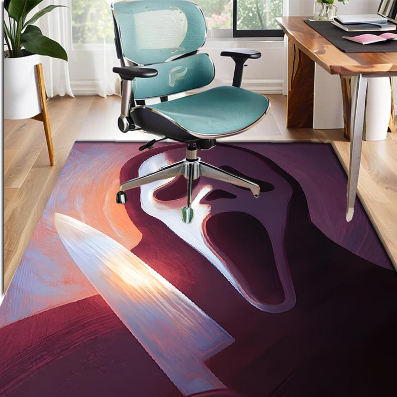 Ghostface Pattern Rug, Indoor/Outdoor Mat, for Picnic, Gameroom, Bedroom, Office, Living Room, Home Decor Carpet, Birthday Gift
