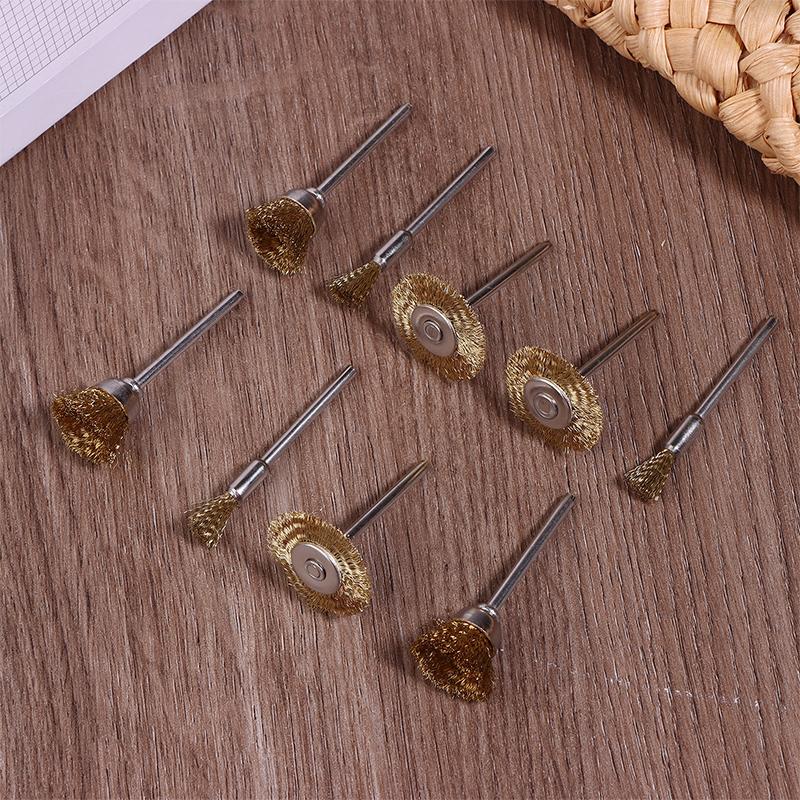 3/9/15Pcs Mini Metal Brush Set Rust Removal Cleaning Brush Polishing Wheel Brush For Grinder Rotary Electric Tool Accessories