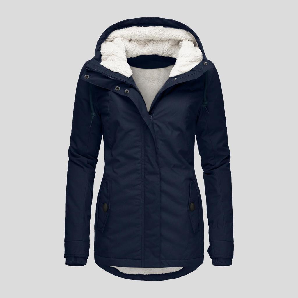 Parka invernali da donna caldi con cappuccio spesso in peluche cappotti da donna giacca di cotone lunga e media cappotto caldo outwear