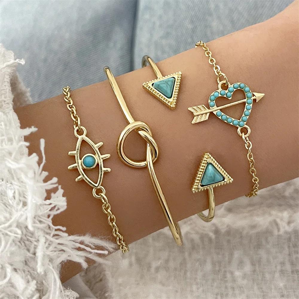 New Unique Design Punk Tie A Knot Originality Simple Couple Bracelets Set Bestie Bracelets Charm Valentine's Day Paty Gift Sets