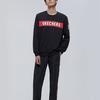 Skechers Letter Print Knitted Pullover Vintage American Sweatshirt Men Sweatshirt Black L319M036-0018S