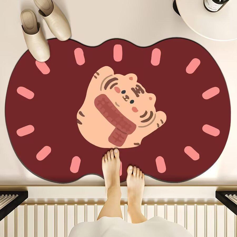 Diatom Mud Pad Resistant To Dirty Toilet Bathroom Toilet Door Area Moisture-wicking Quick Drying Mat Shower Room Door Slip-resistant Mat