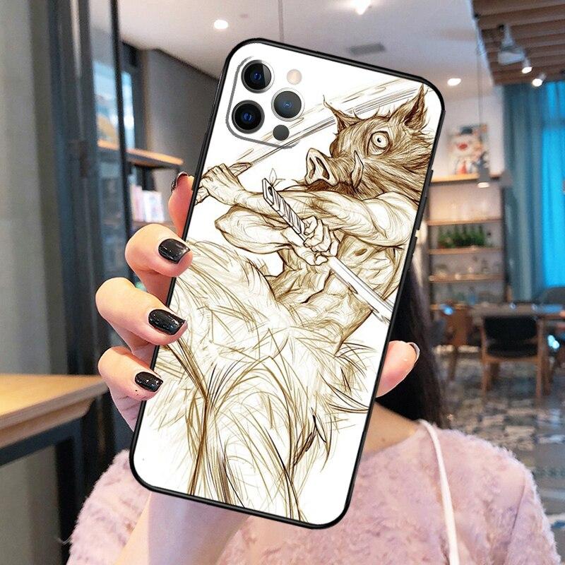 Demon Slayer Hashibira Inosuke Phone Case For iPhone 14 13 12 11 Pro Max Mini XR X XS Max 6 7 8 Plus SE 2020 Back Cover