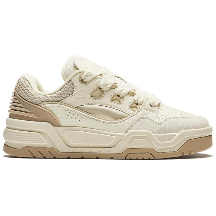 Anta Non Slip Lightweight Low Top Skateboard Shoes Men's Beige Yellow 912448088-1