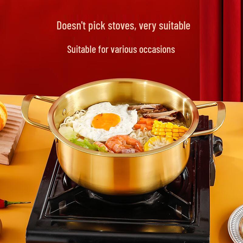 LeChuHeLi Gold Edelstahl Suppen-Hotpot-Set