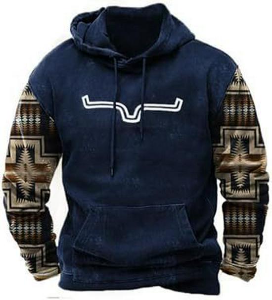 Men's 3D Print Hooded Sweatshirt with Drawstring and Pocket