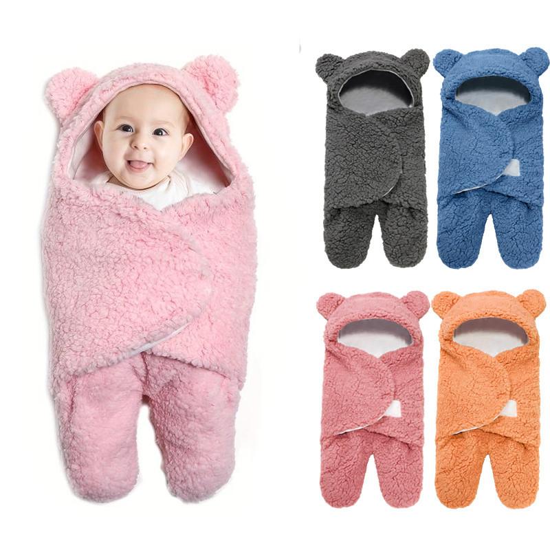 

Детское пеленальное одеяло для мальчиков и девочек, милое хлопковое плюшевое одеяло, супер мягкий спальный мешок для новорожденных для детей 0-6 месяцев